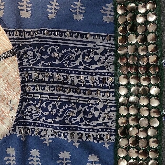 Free People Embelished Lined Back Stretch Side Zip Boho Sundress - Size 4 - Picture 3 of 10